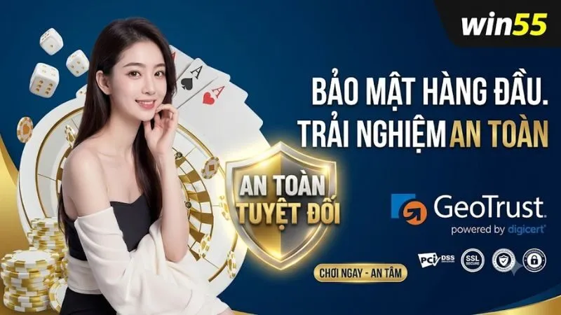 Banner cam kết uy tín và chính sách bảo mật thông tin hội viên tại WIN55.