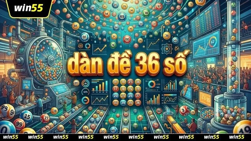 Banner thiết kế chuyên nghiệp về phương pháp dàn đề 36 số tại WIN55 với phong cách hiện đại, tinh tế