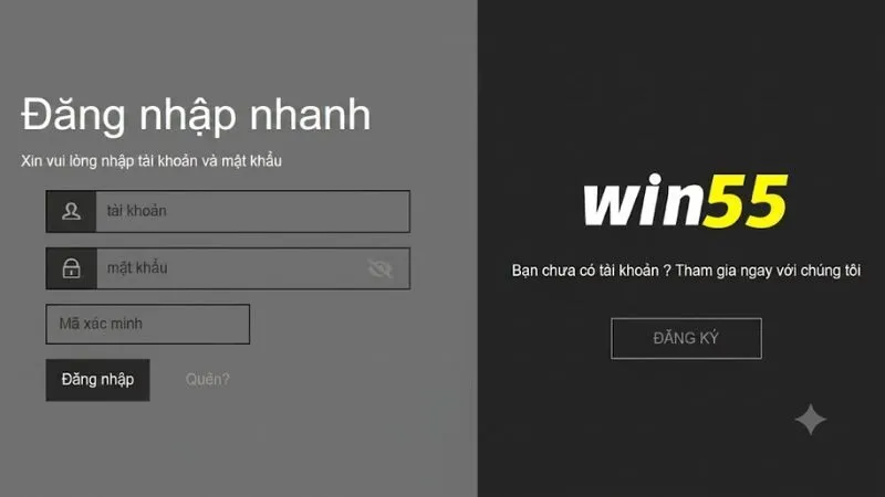 Banner hướng dẫn đăng nhập WIN55 an toàn và nhanh chóng cho người chơi.